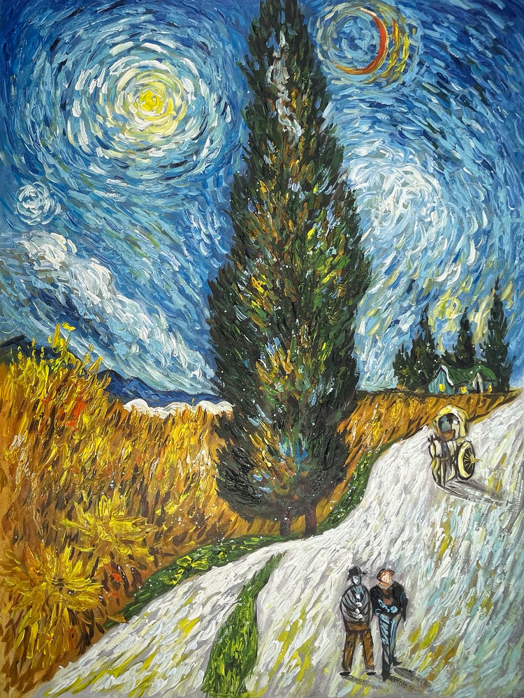 Route avec des Cyprès par Vincent van Gogh - Tableau reproduction