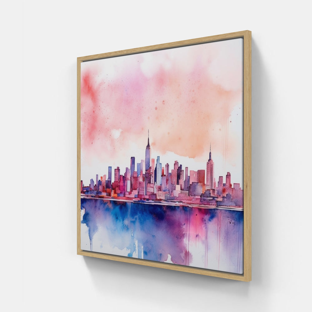 Colorful Cityscape Skyline-Canvas-artwall-Artwall