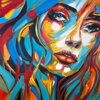 Woman pop art painting