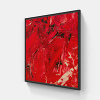 Red Rose Blooming-Canvas-artwall-20x20 cm-Black-Artwall