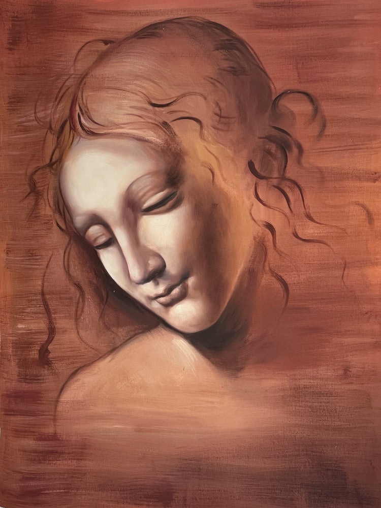 Tête de Femme par Leonard de Vinci - Tableau reproduction