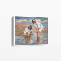 Jeunes Filles Jouant dans les Vagues par Edward Potthast - Reproduction Peinture à l'Huile