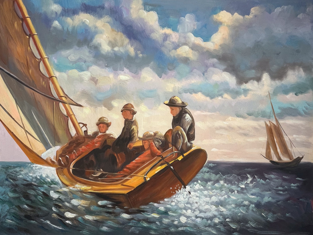 Vent de Travers, ( Un Bon Vent ) par Winslow Homer - Reproduction de Peinture à l'Huile