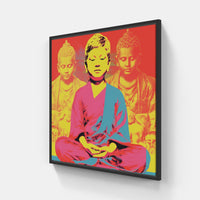 Buddha Pop-Canvas-artwall-20x20 cm-Black-Artwall