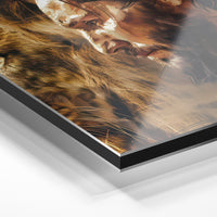 Gros plan du relief : la surépaisseur d'encre en lumière rasante sur aluminium Dibond.