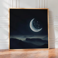 L'impression présentée en poster, sans encadrement, sur un mur neutre.