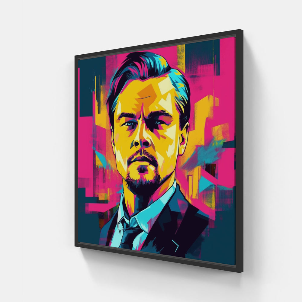 Dicaprio Pop-Canvas-artwall-20x20 cm-Black-Artwall