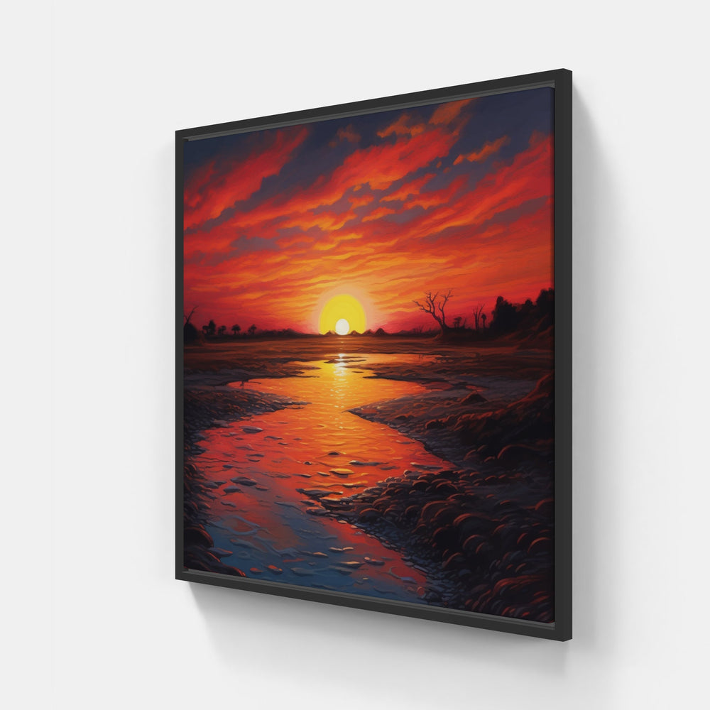 Awe-Inspiring Sunset Bliss-Canvas-artwall-20x20 cm-Black-Artwall