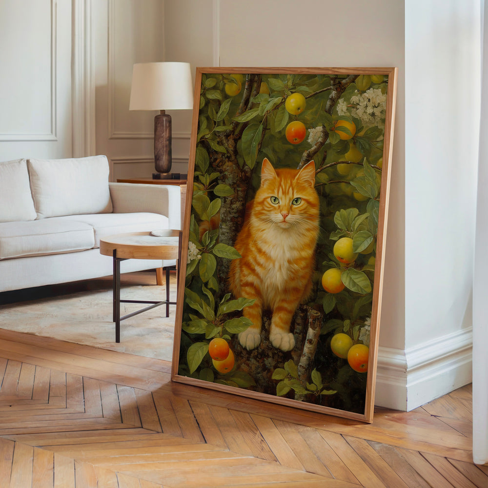 Le tableau accroché en situation dans un intérieur meublé.