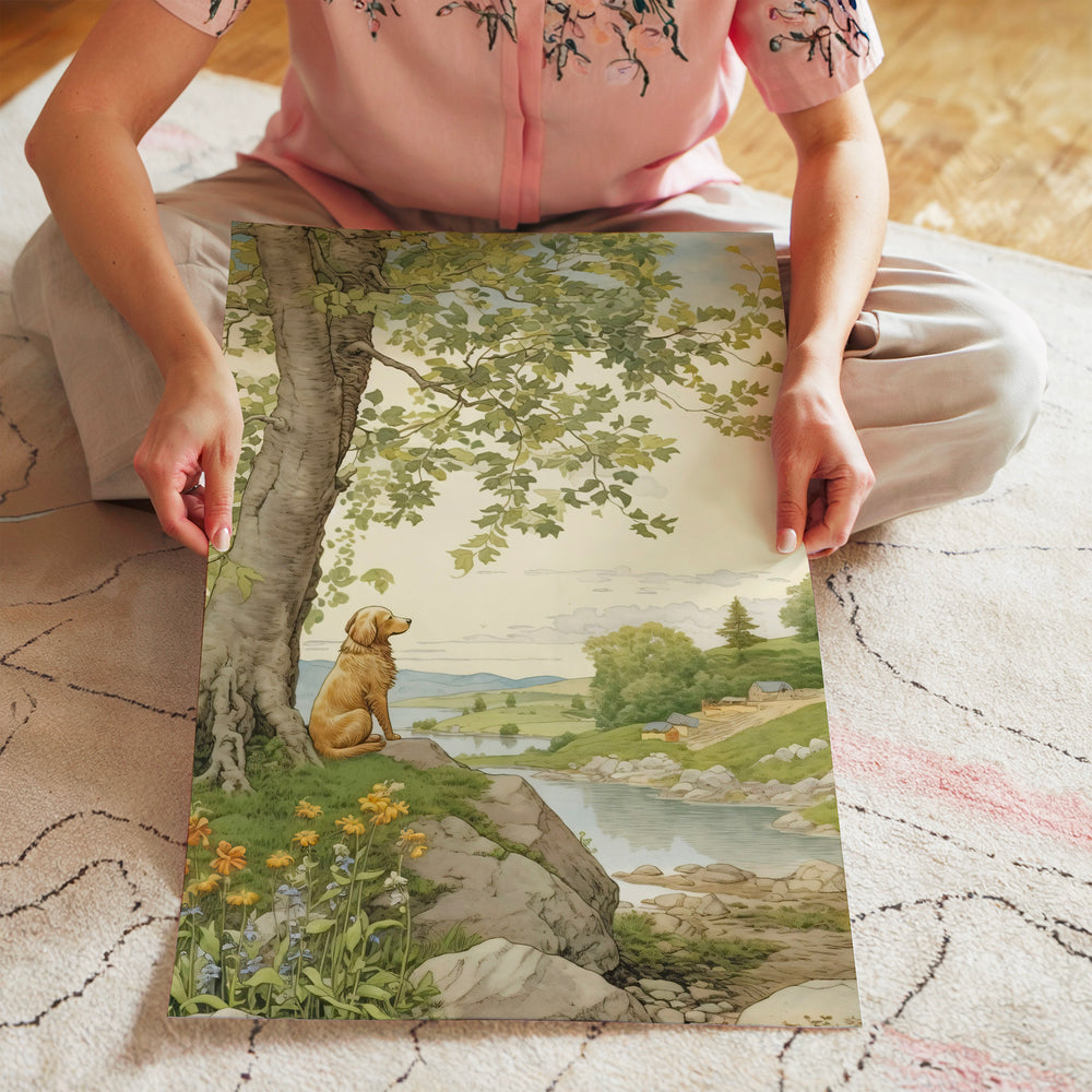 L'impression présentée en poster, sans encadrement, sur un mur neutre.