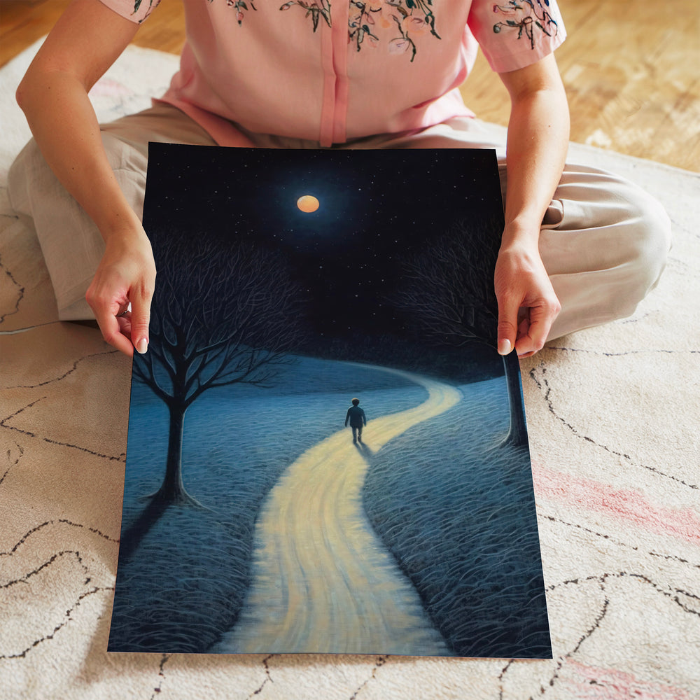 L'impression présentée en poster, sans encadrement, sur un mur neutre.