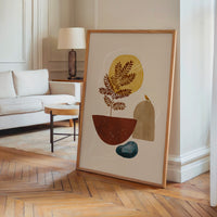 Le tableau accroché en situation dans un intérieur meublé.