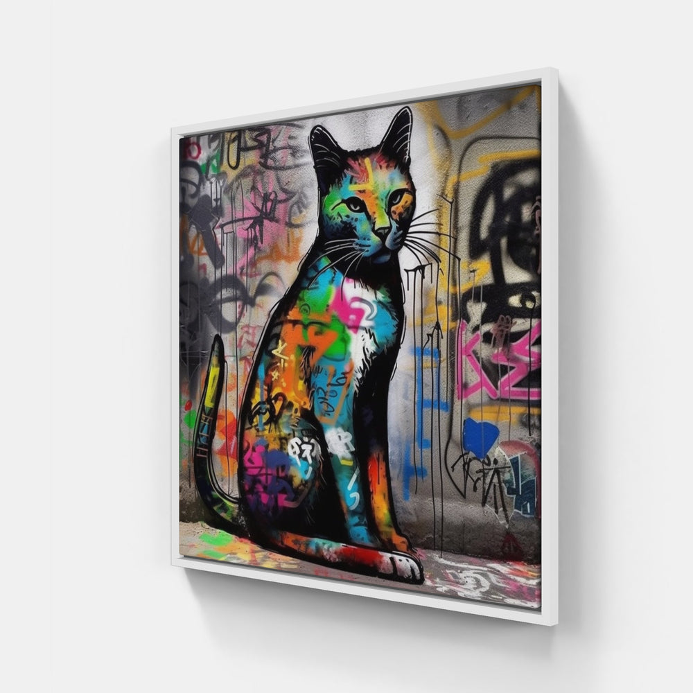 Cat love forever-Canvas-artwall-20x20 cm-White-Artwall