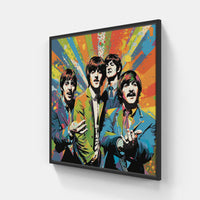 Beatles Music-Canvas-artwall-20x20 cm-Black-Artwall