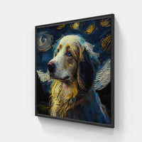 dog love hug laugh-Canvas-artwall-20x20 cm-Black-Artwall