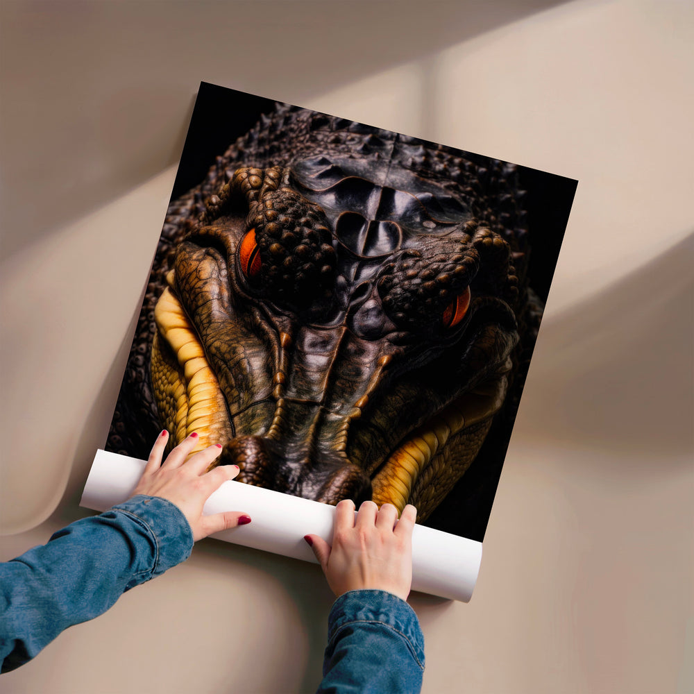 L'impression présentée en poster, sans encadrement, sur un mur neutre.
