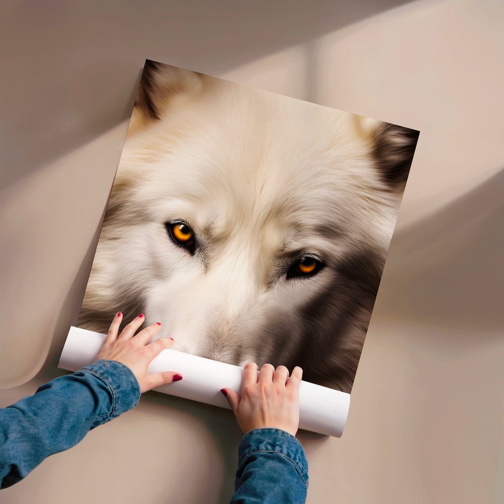 L'impression présentée en poster, sans encadrement, sur un mur neutre.