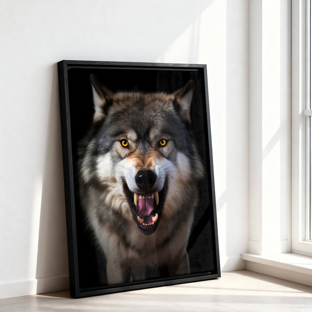 Le tableau accroché en situation dans un intérieur meublé.