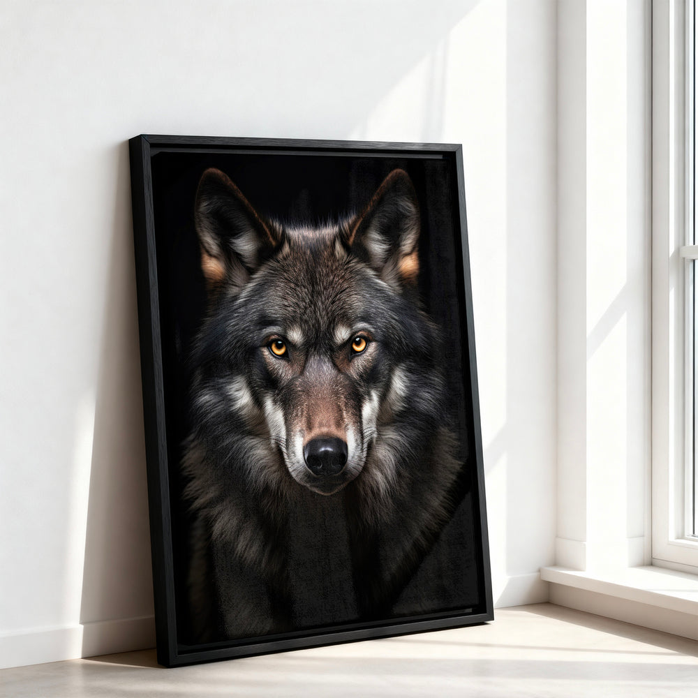 Le tableau accroché en situation dans un intérieur meublé.