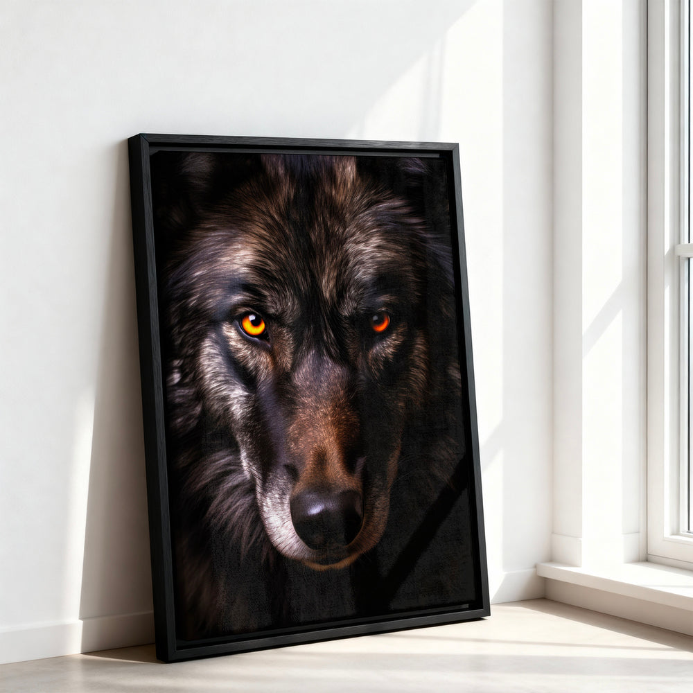 Le tableau accroché en situation dans un intérieur meublé.