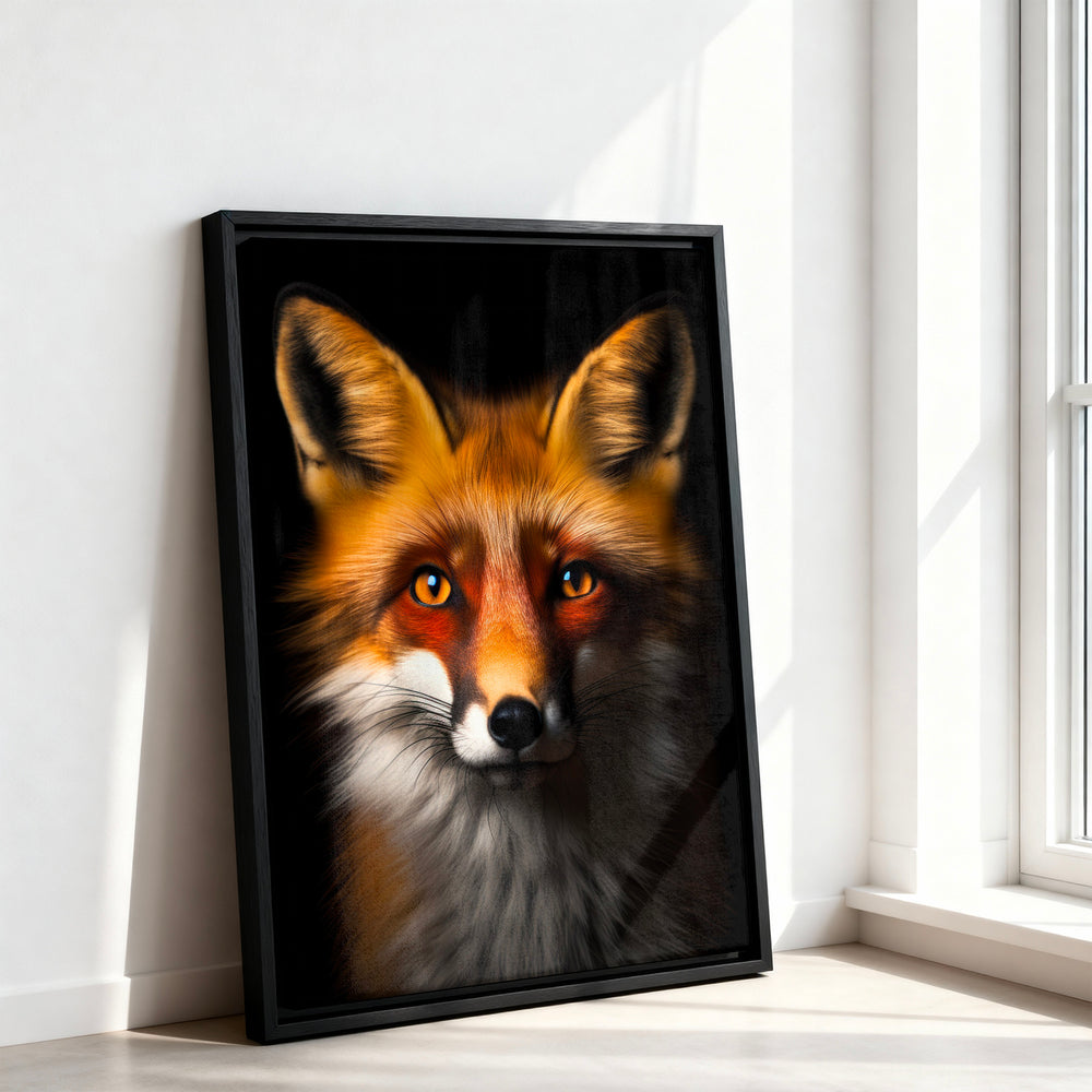 Le tableau accroché en situation dans un intérieur meublé.