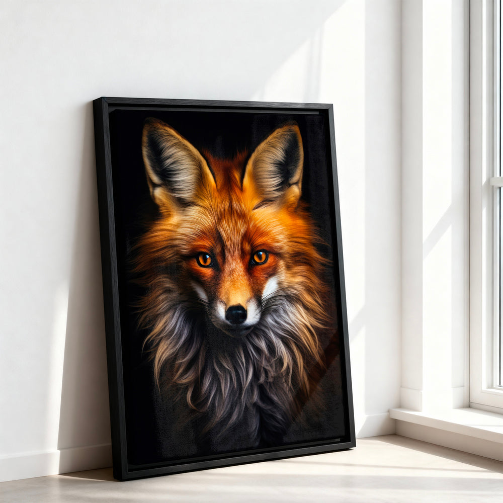 Le tableau accroché en situation dans un intérieur meublé.