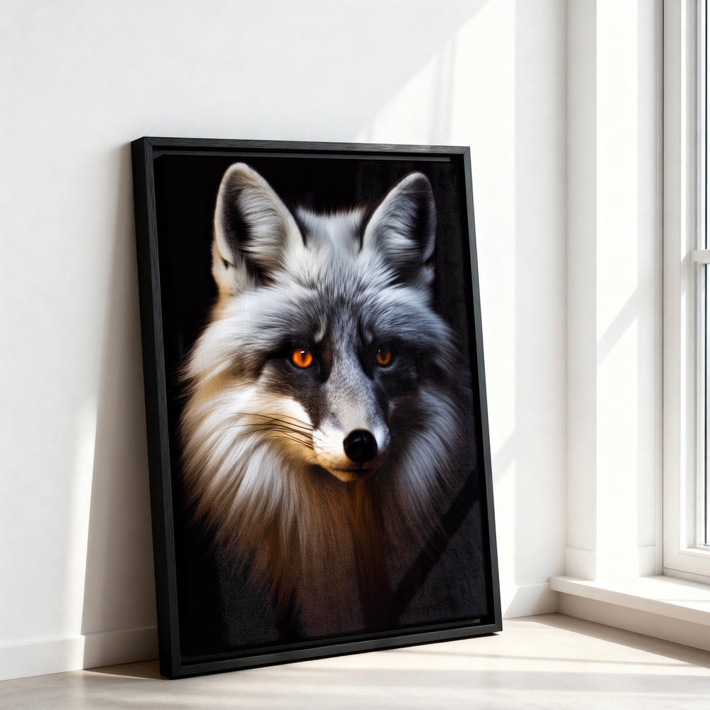 Le tableau accroché en situation dans un intérieur meublé.