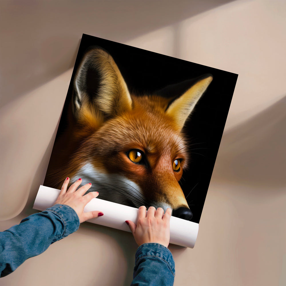 L'impression présentée en poster, sans encadrement, sur un mur neutre.