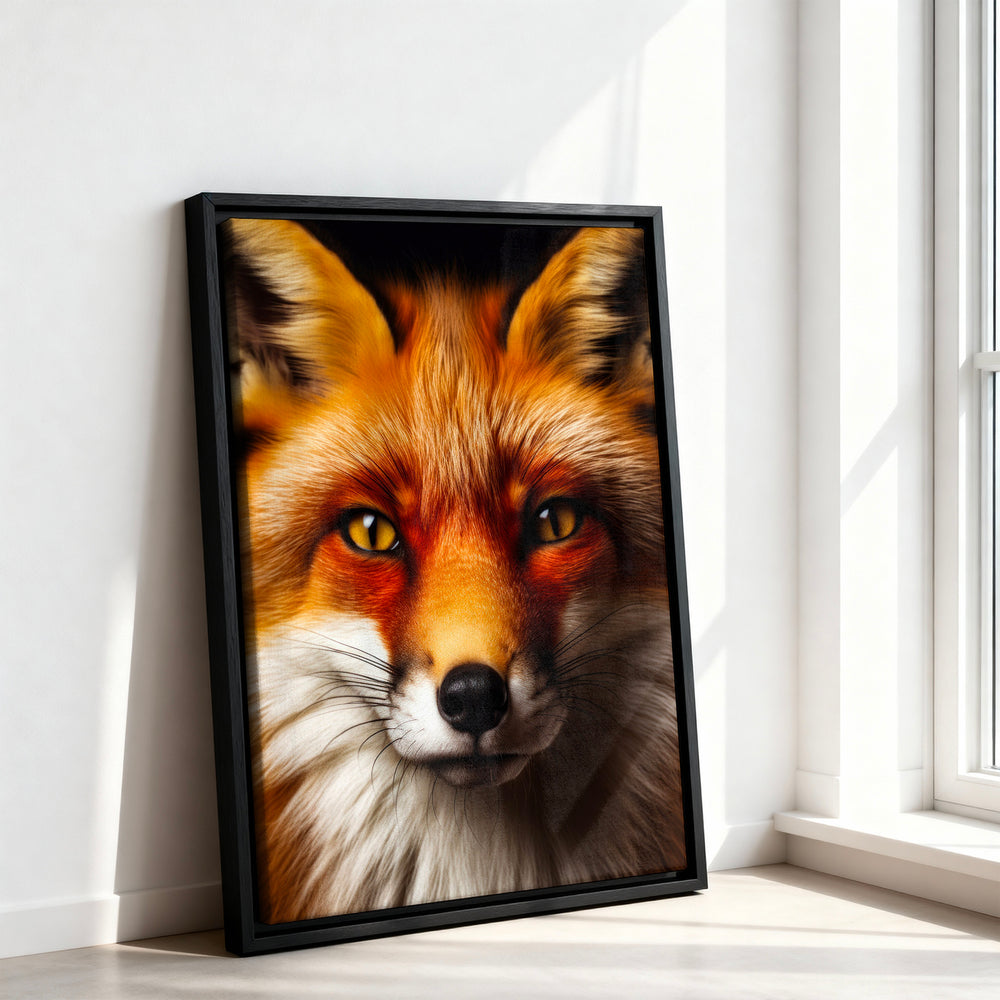 Le tableau accroché en situation dans un intérieur meublé.