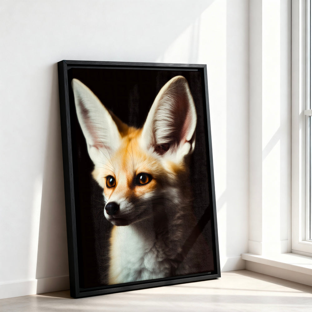 Le tableau accroché en situation dans un intérieur meublé.