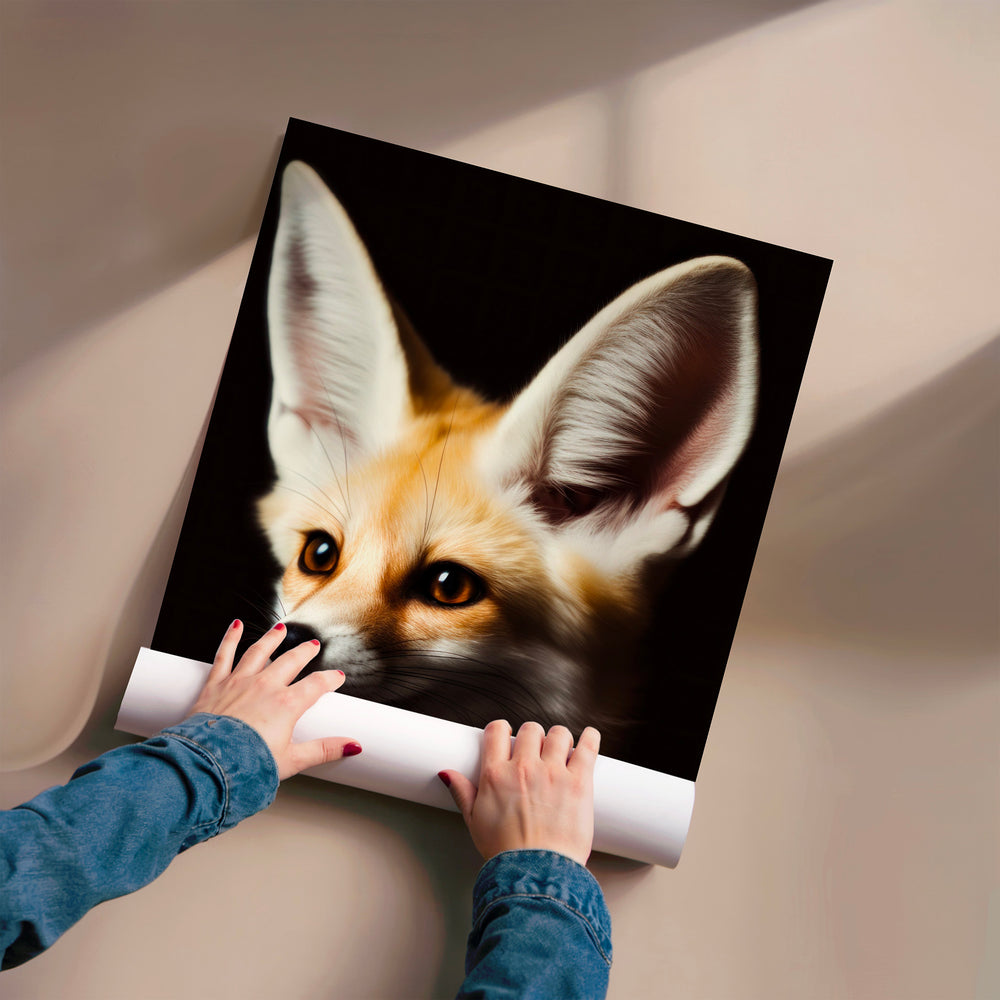 L'impression présentée en poster, sans encadrement, sur un mur neutre.