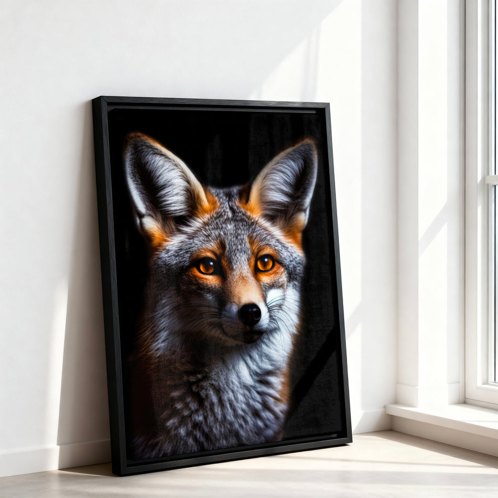 Le tableau accroché en situation dans un intérieur meublé.
