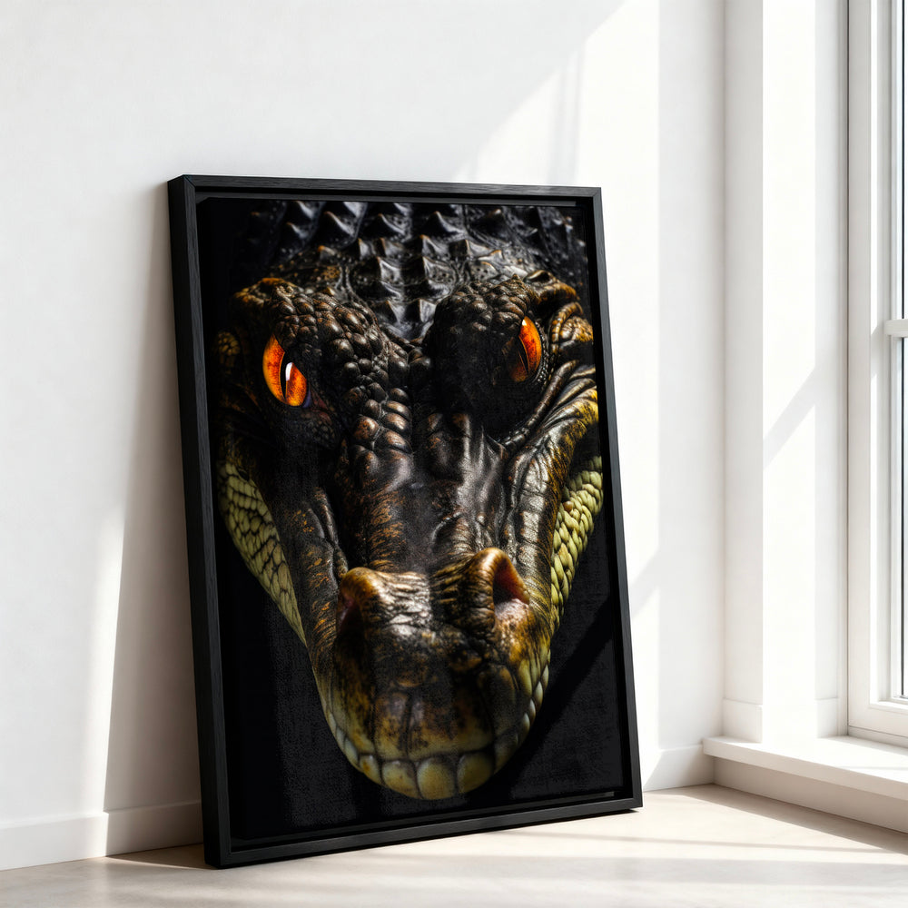 Le tableau accroché en situation dans un intérieur meublé.