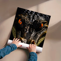 L'impression présentée en poster, sans encadrement, sur un mur neutre.