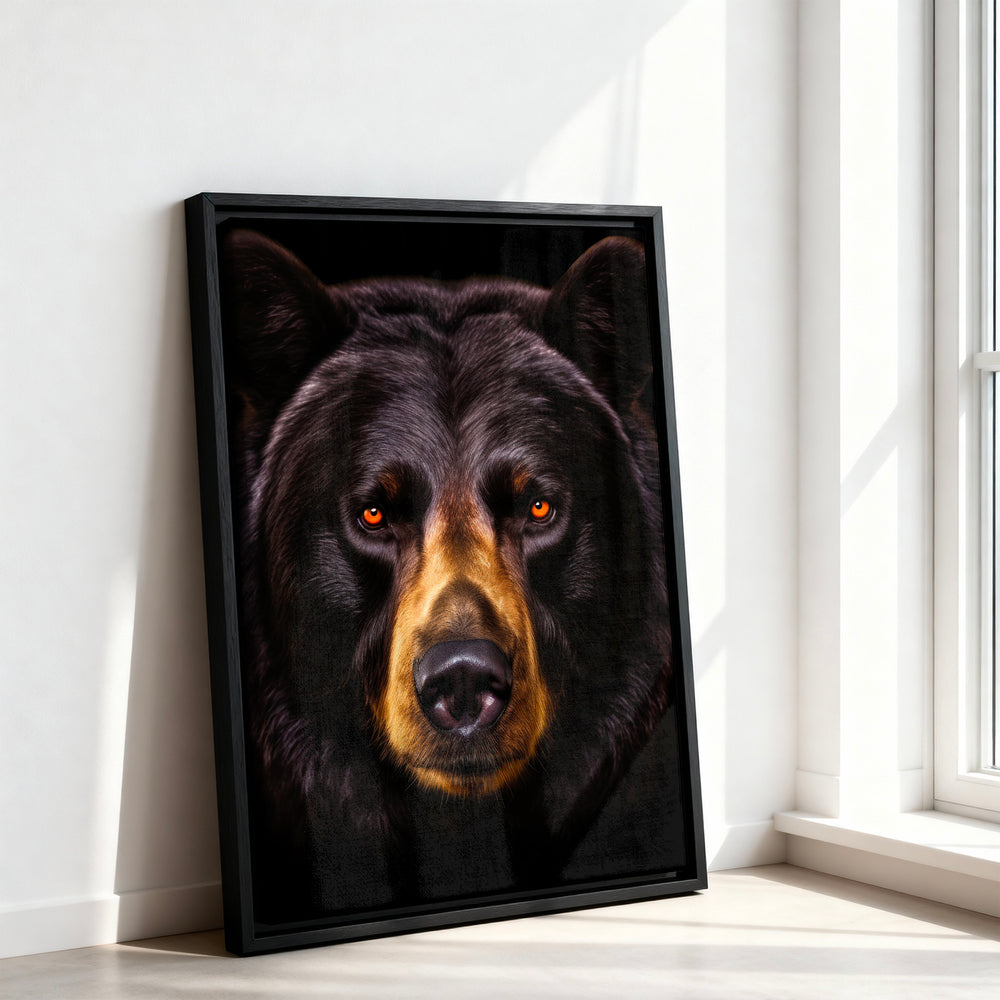 Le tableau accroché en situation dans un intérieur meublé.