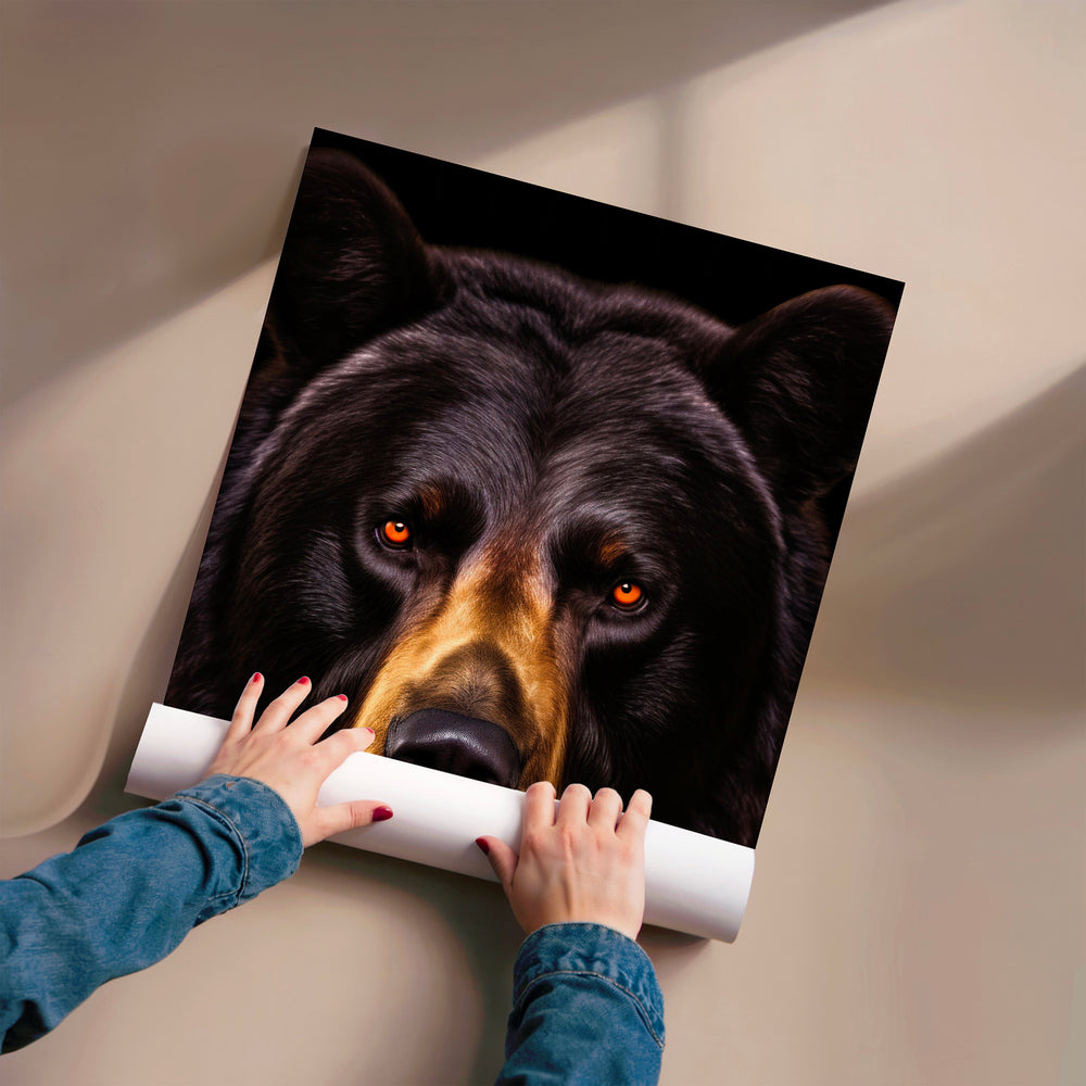 L'impression présentée en poster, sans encadrement, sur un mur neutre.