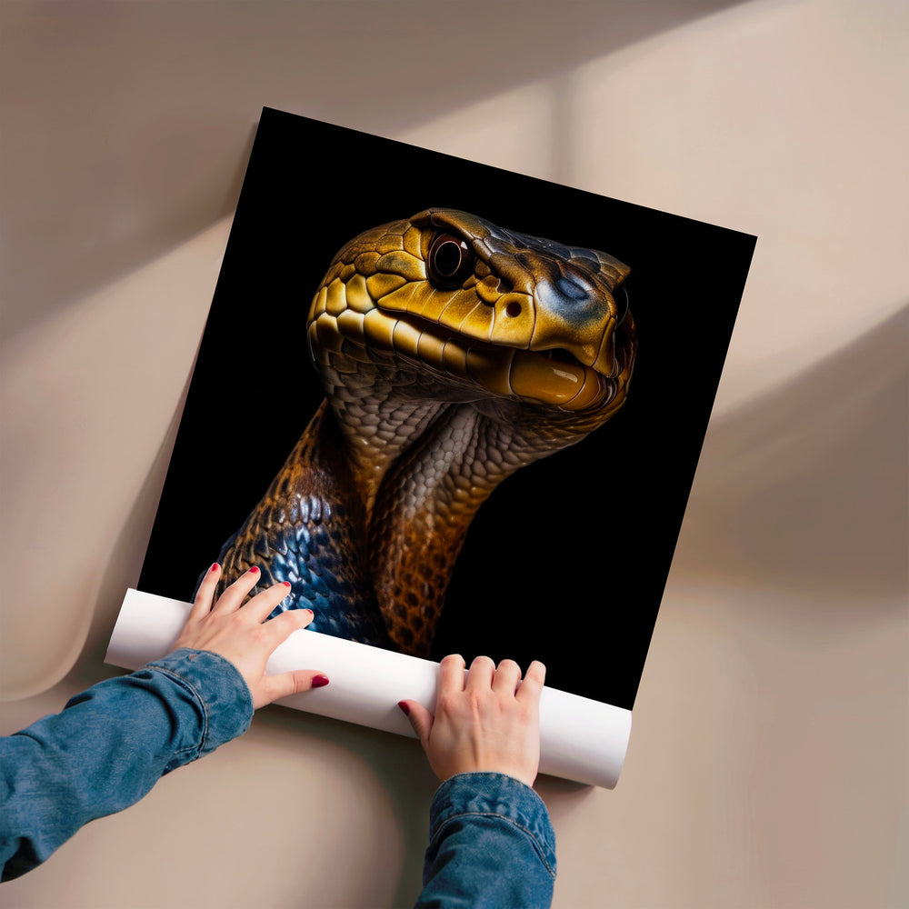 L'impression présentée en poster, sans encadrement, sur un mur neutre.