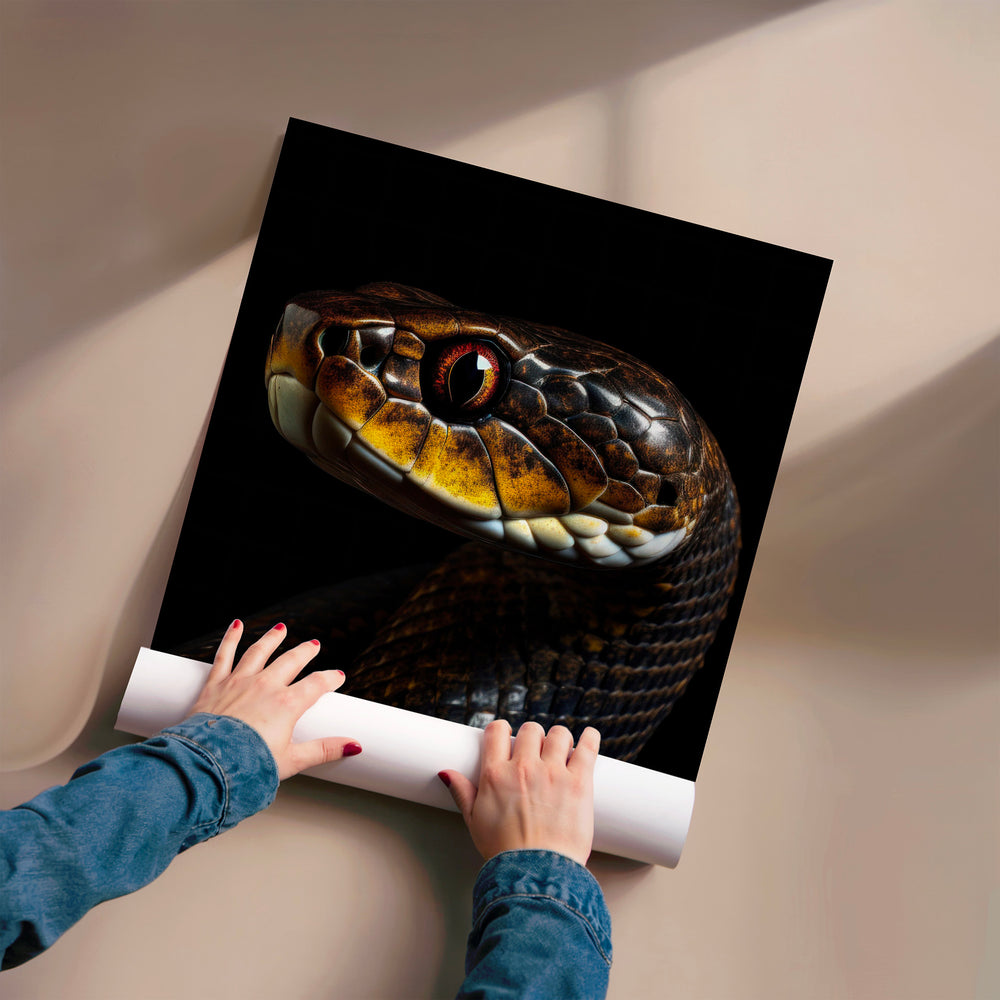 L'impression présentée en poster, sans encadrement, sur un mur neutre.