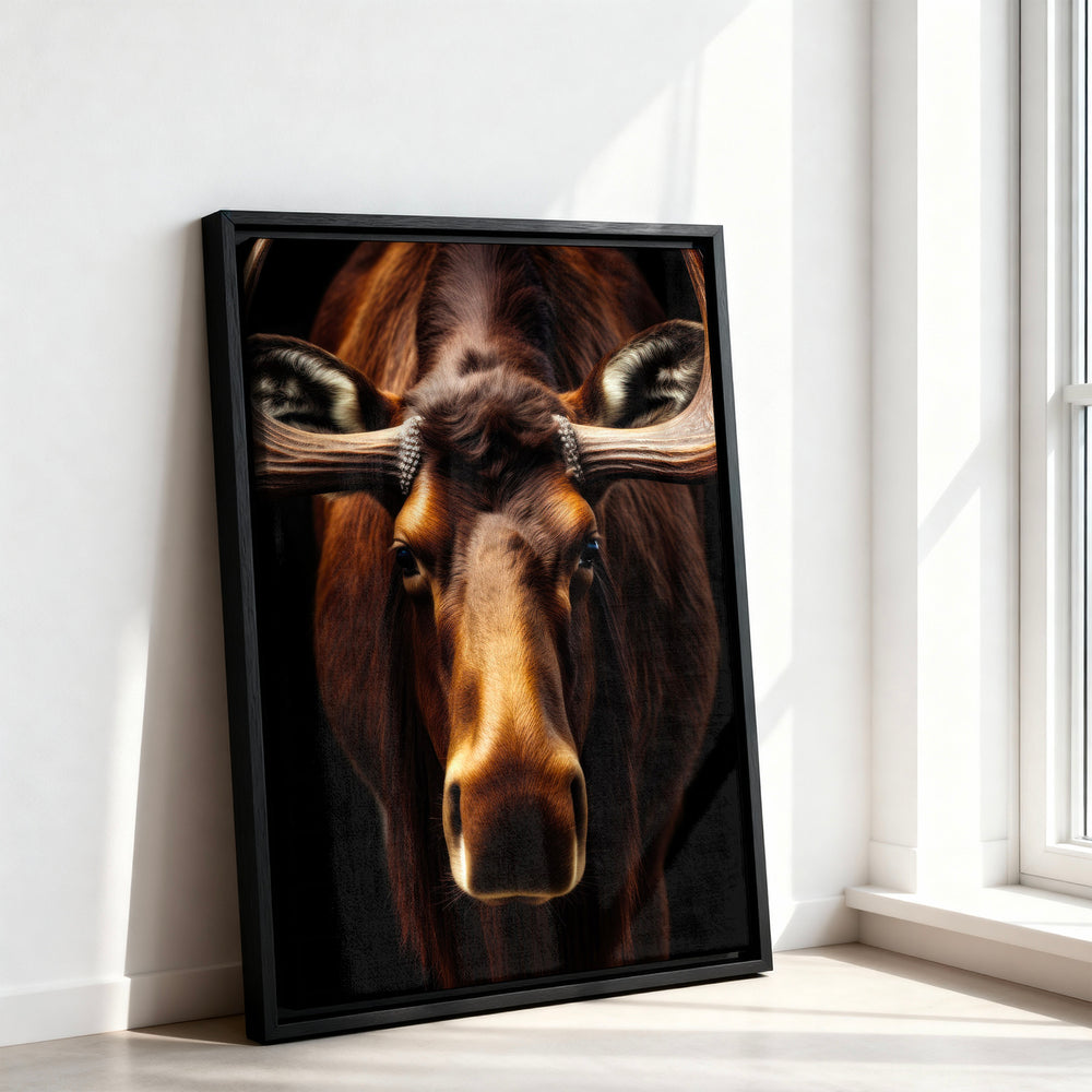 Le tableau accroché en situation dans un intérieur meublé.