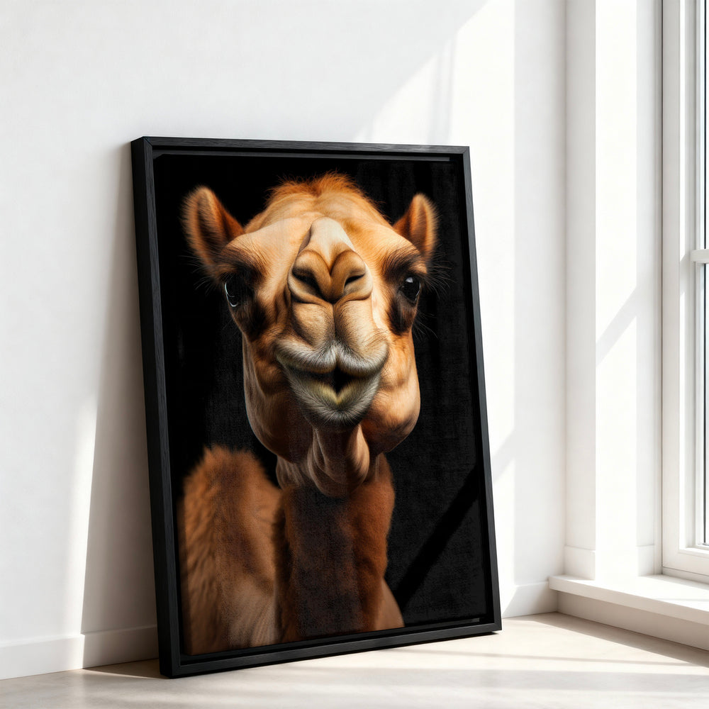Le tableau accroché en situation dans un intérieur meublé.