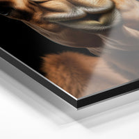 Gros plan du relief : la surépaisseur d'encre en lumière rasante sur aluminium Dibond.