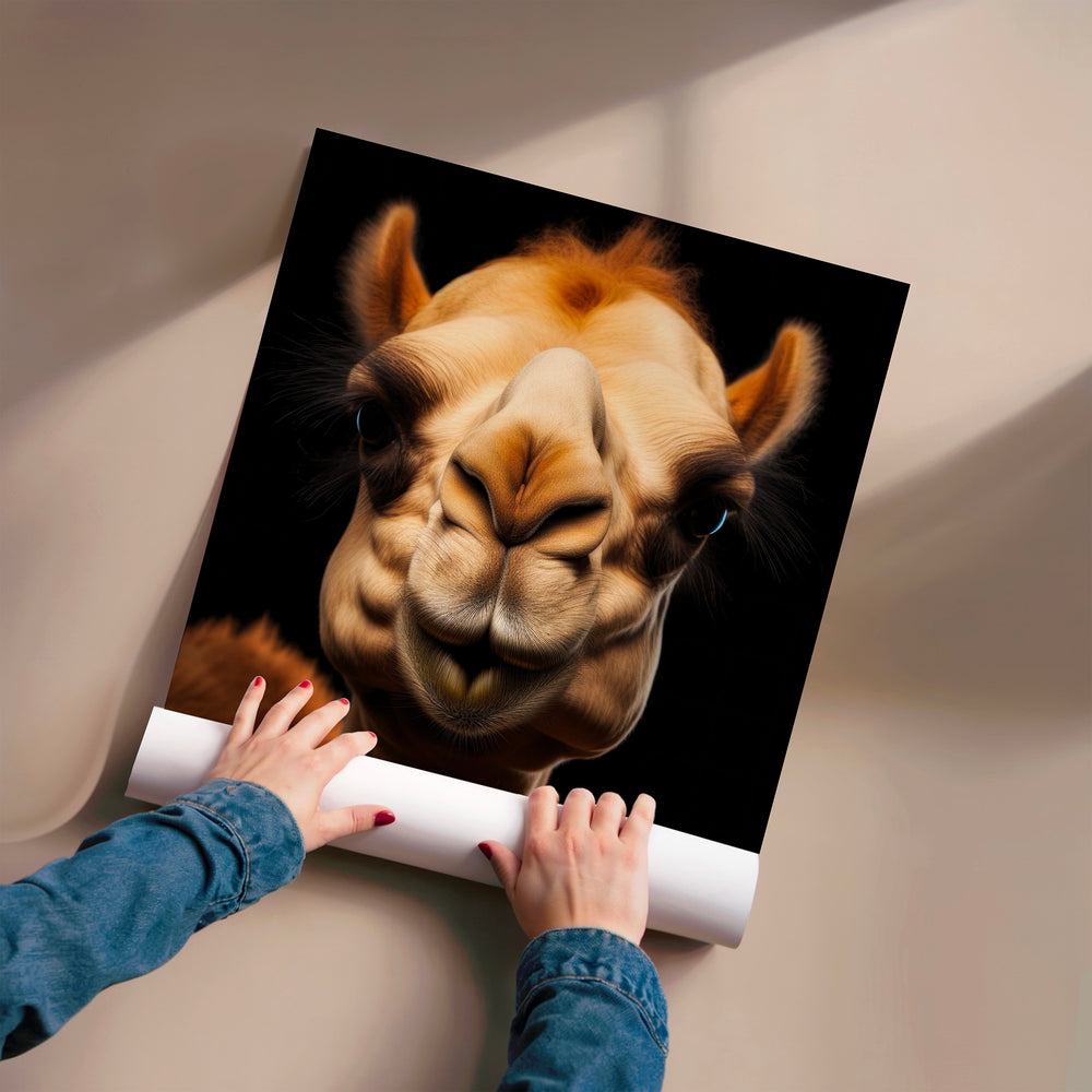 L'impression présentée en poster, sans encadrement, sur un mur neutre.