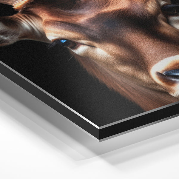 Antilope cornes spiralées, portrait noir et blanc — Aluminium Dibond