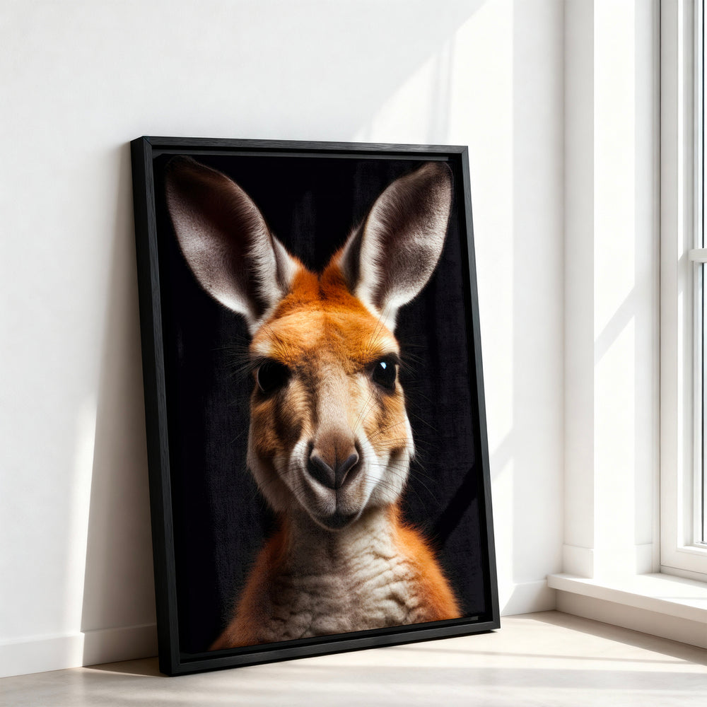 Le tableau accroché en situation dans un intérieur meublé.