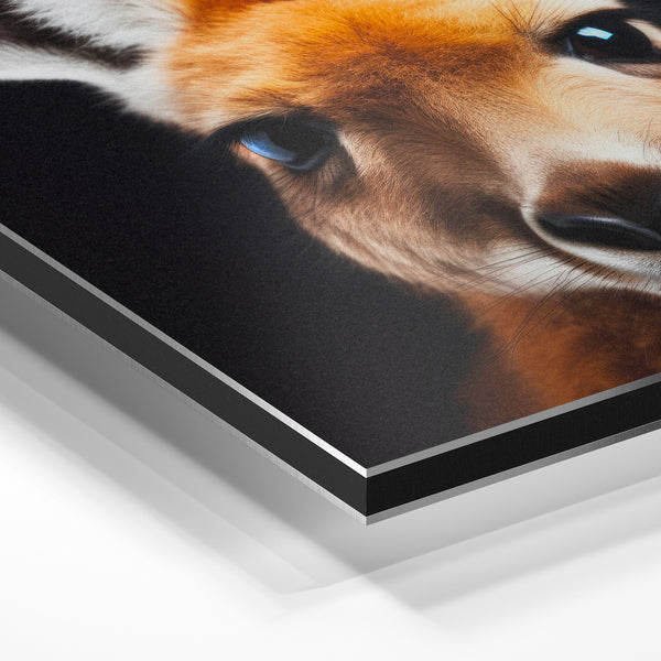 Portrait de kangourou roux, style animalier noir et blanc — Aluminium Dibond