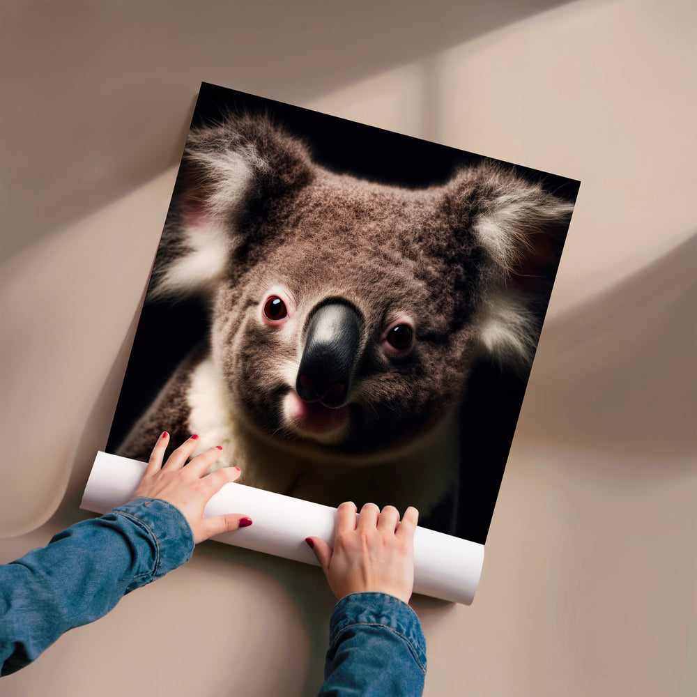 L'impression présentée en poster, sans encadrement, sur un mur neutre.