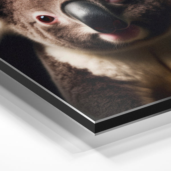 Portrait de koala intensité noir et blanc — Aluminium Dibond