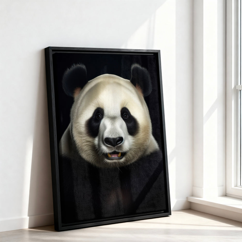 Le tableau accroché en situation dans un intérieur meublé.
