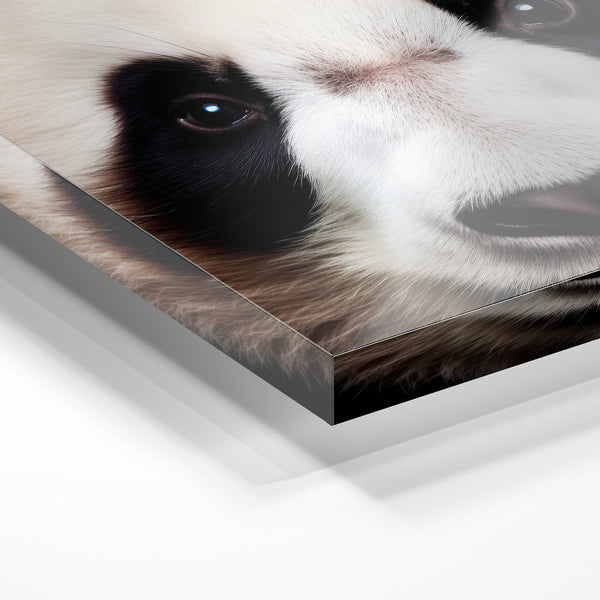 Panda gros plan regard intensité noir et blanc — Verre acrylique