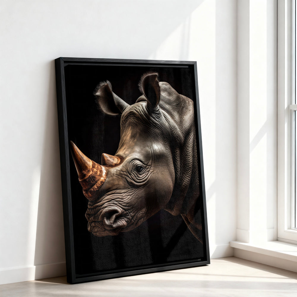 Le tableau accroché en situation dans un intérieur meublé.